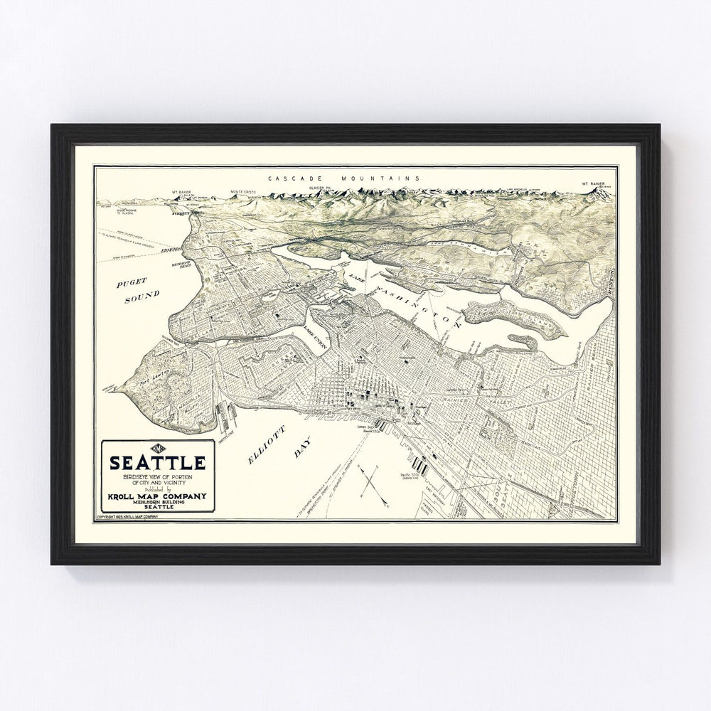 Seattle Vintage Map 1925