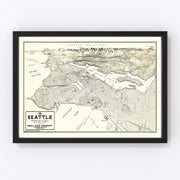 Seattle Vintage Map 1925