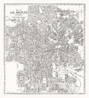 Vintage Map of Los Angeles, California 1929