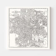 Vintage Map of Los Angeles, California 1929