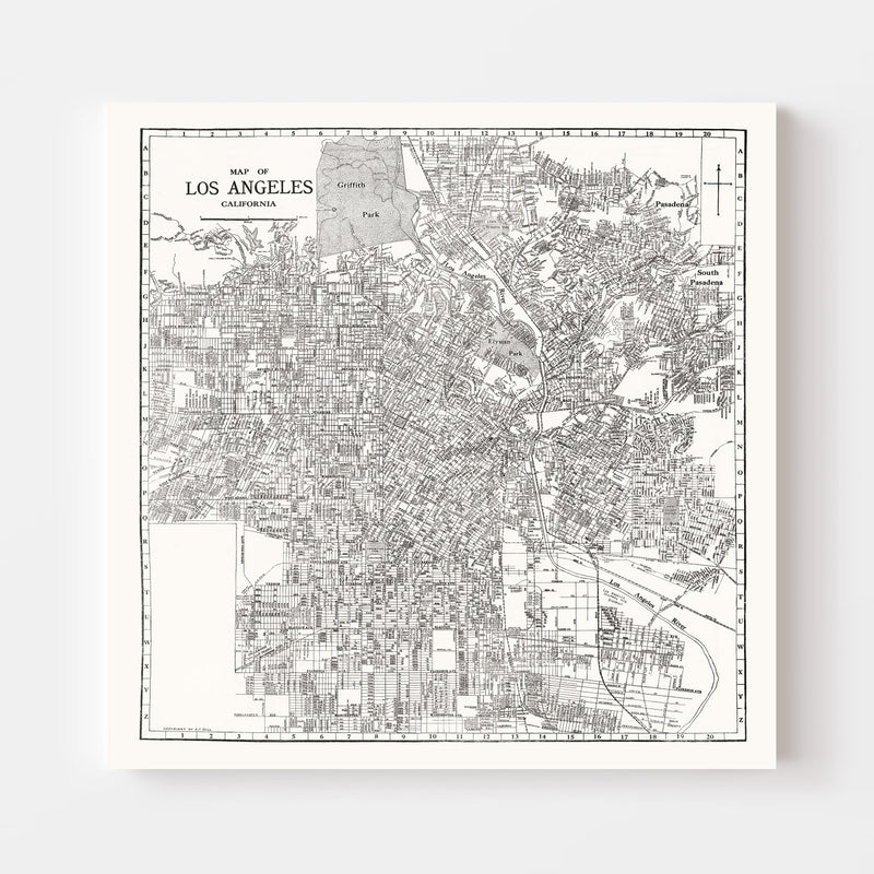 Size comparison using Vintage Map of Los Angeles, California 1929