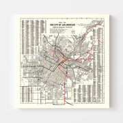 Vintage Railway Map of Los Angeles 1906