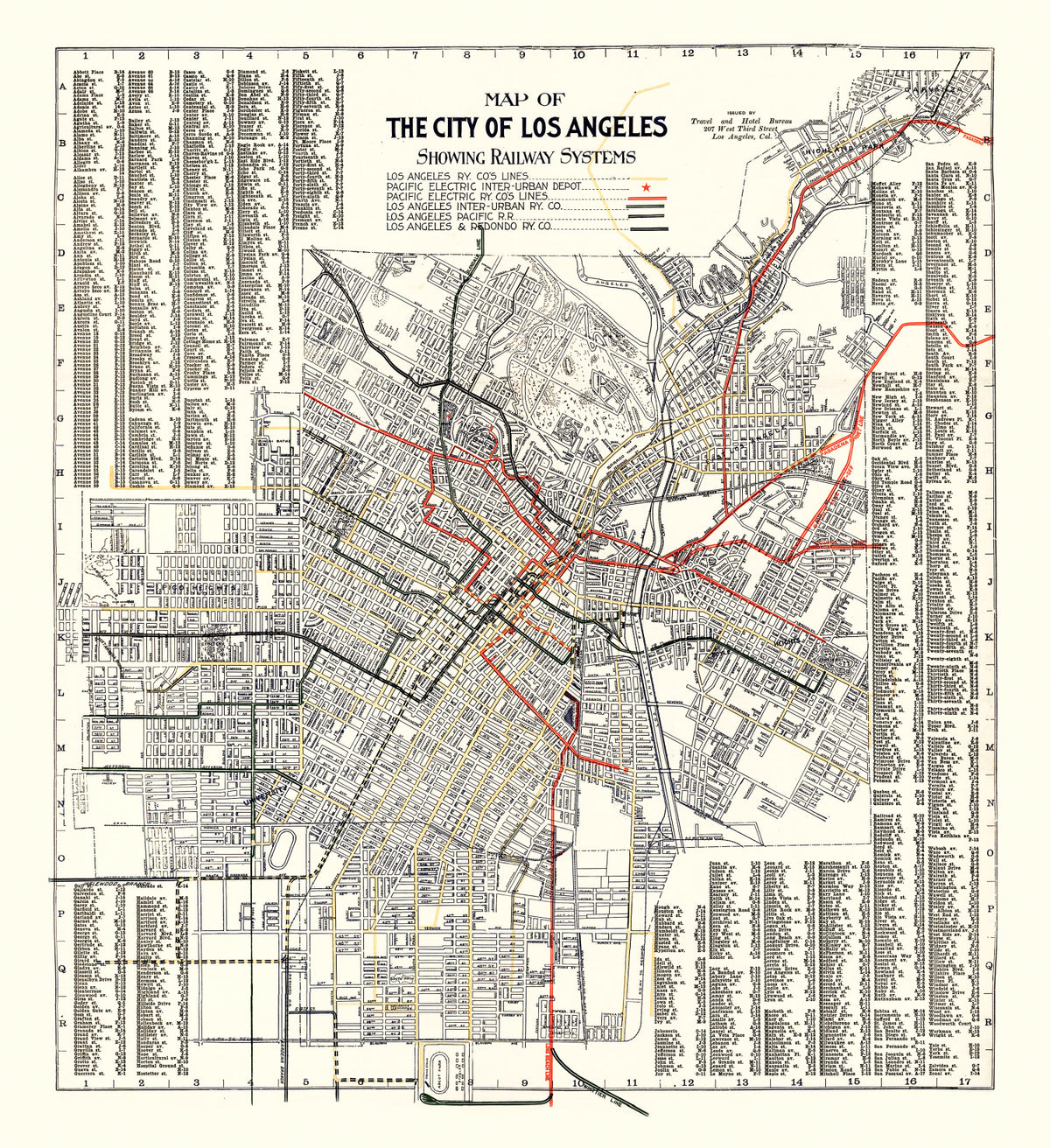 Preview of Vintage Railway Map of Los Angeles 1906