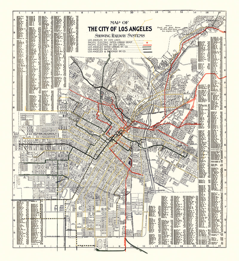 Size comparison using Vintage Railway Map of Los Angeles 1906