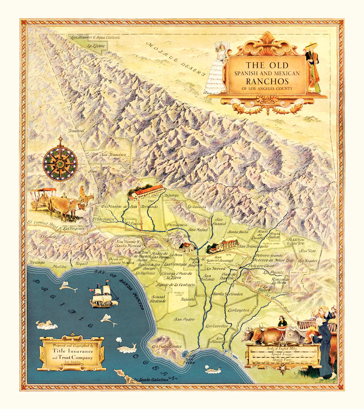 Preview of Vintage Map of Los Angeles County, California 1937