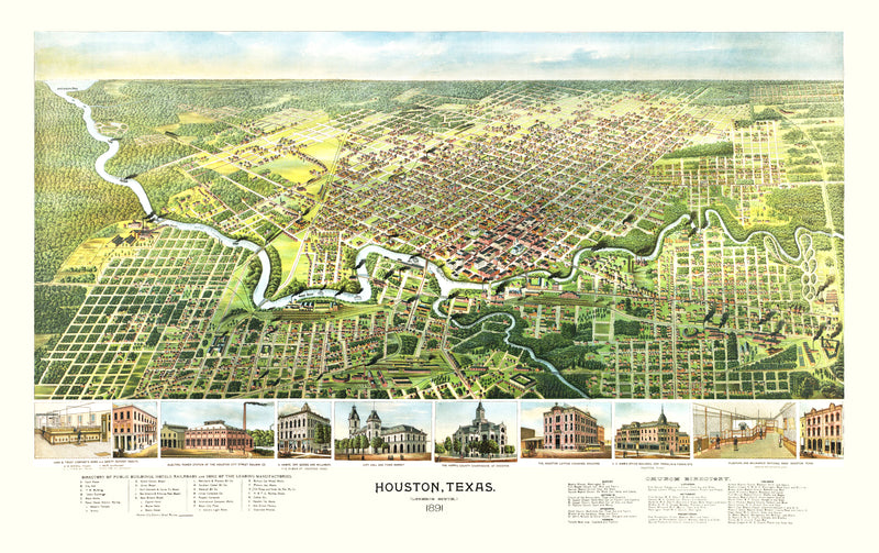 Size comparison using Vintage Map of Houston, Texas 1891