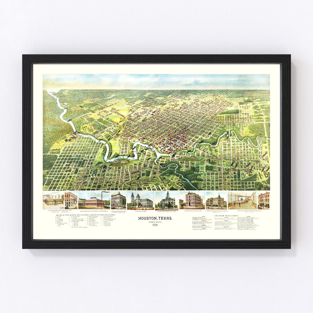 Houston Vintage Map 1891
