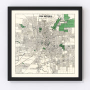 San Antonio Vintage Map 1909