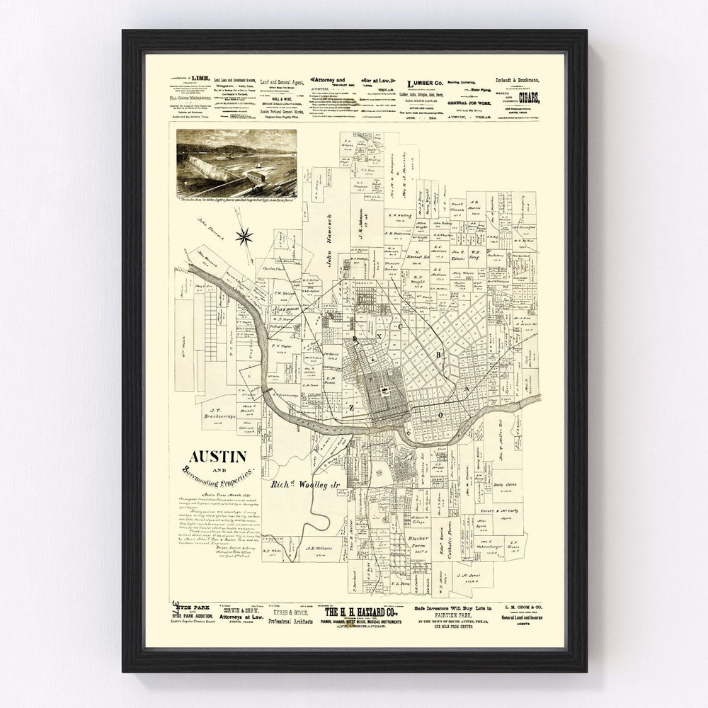 Austin Vintage Map 1891