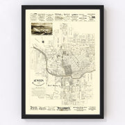 Austin Vintage Map 1891