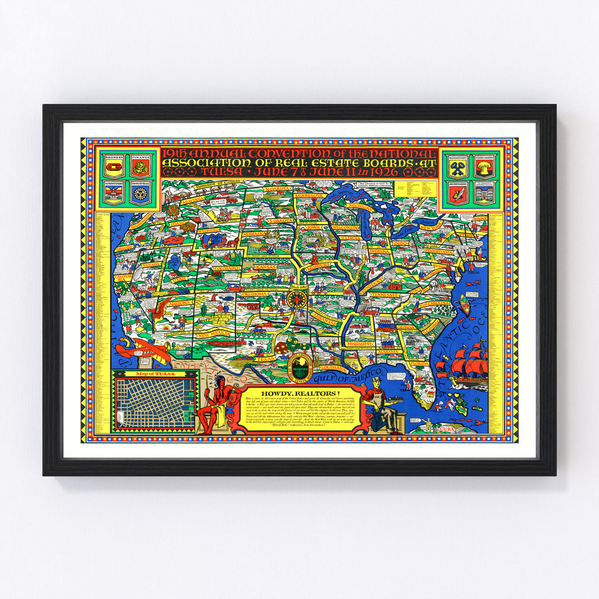 United States Vintage Map 1926