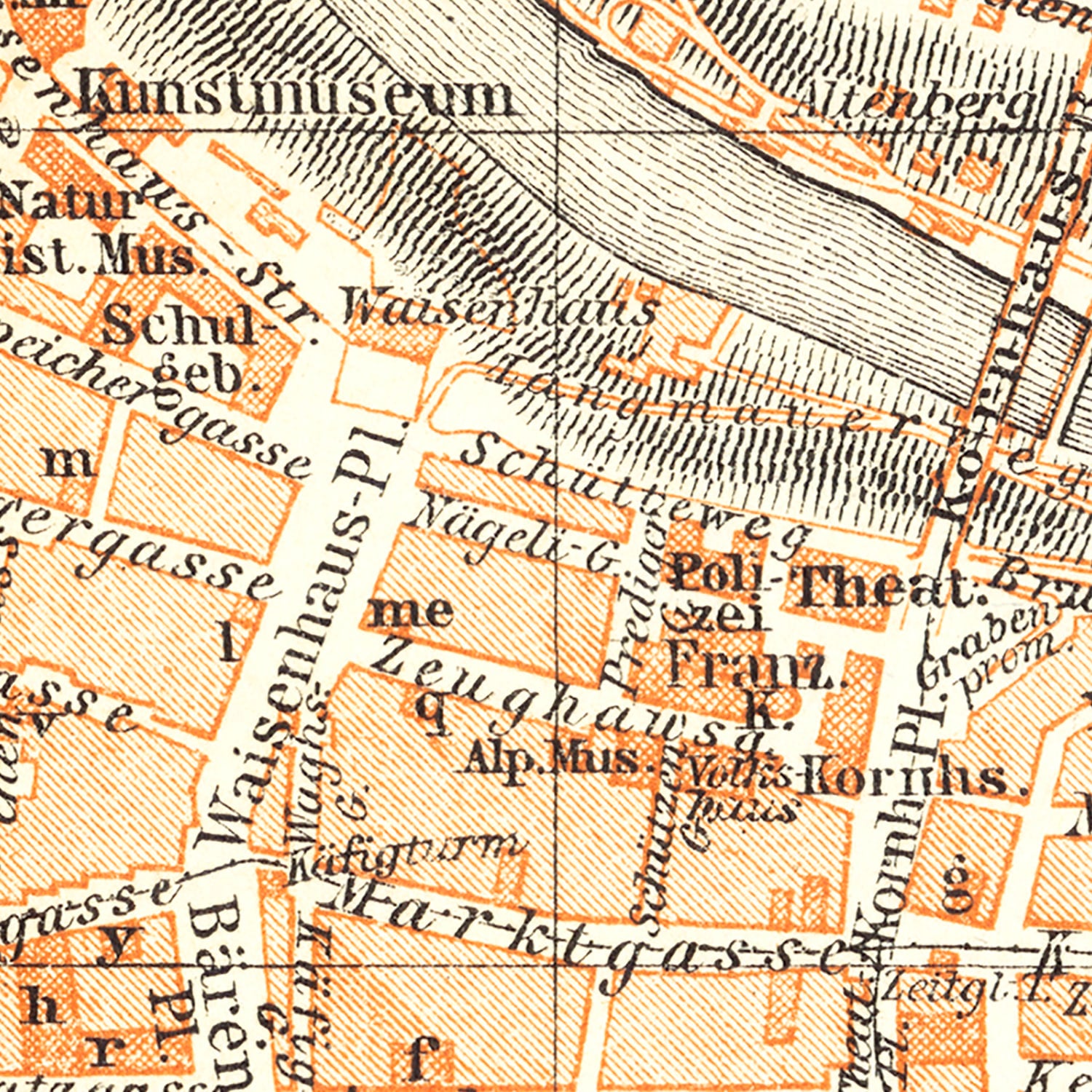 Restored historic details from the 1927 city map of Bern