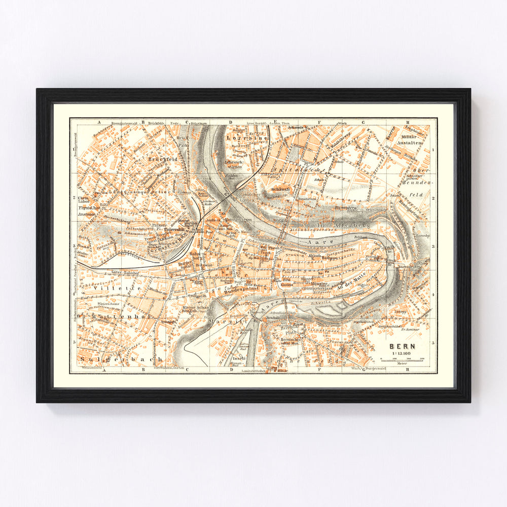 Bern Vintage Map 1927