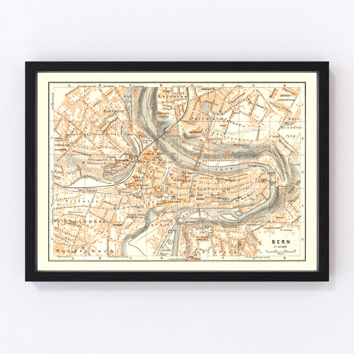 Bern Vintage Map 1927