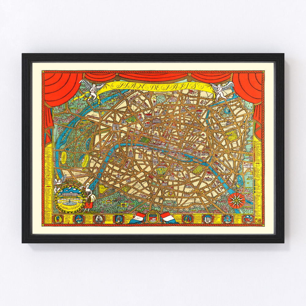 Paris Vintage Map 1927
