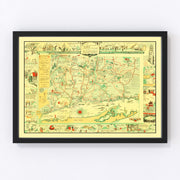 Connecticut Vintage Map 1926