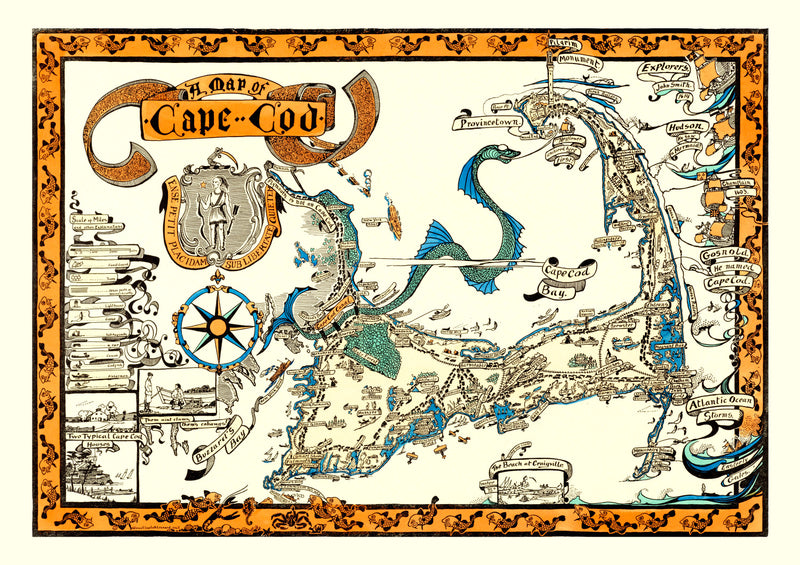 Size comparison using Vintage Map of Cape Cod, 1926