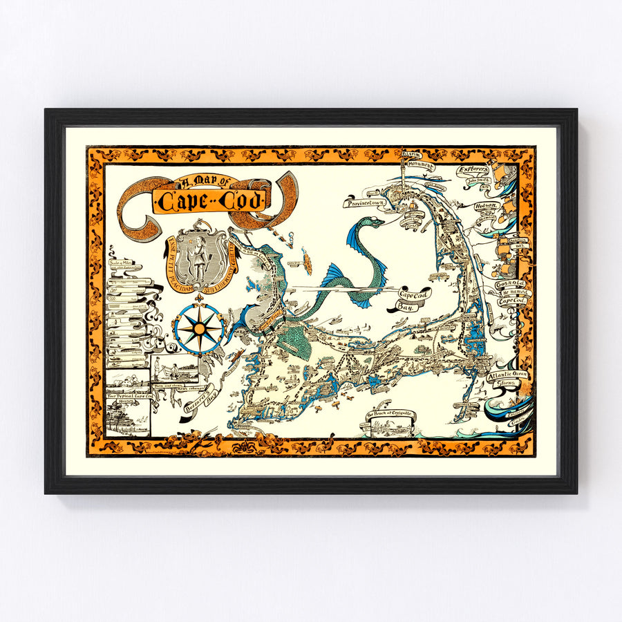 Cape Cod Vintage Map 1926