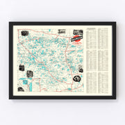 Wisconsin North Woods Lakes Vintage Map 1922