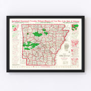 Arkansas Vintage Map 1919