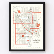 Oshkosh Vintage Map 1919