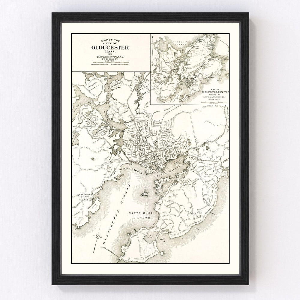 Gloucester Vintage Map 1919
