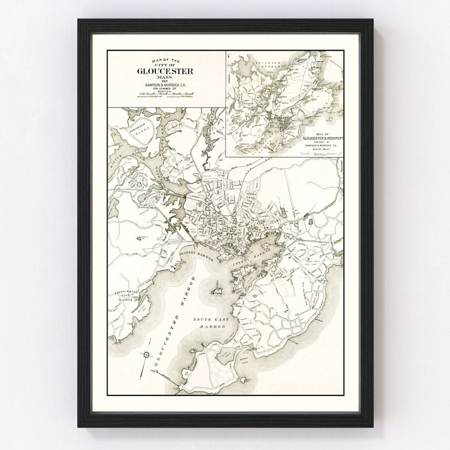 Gloucester Vintage Map 1919