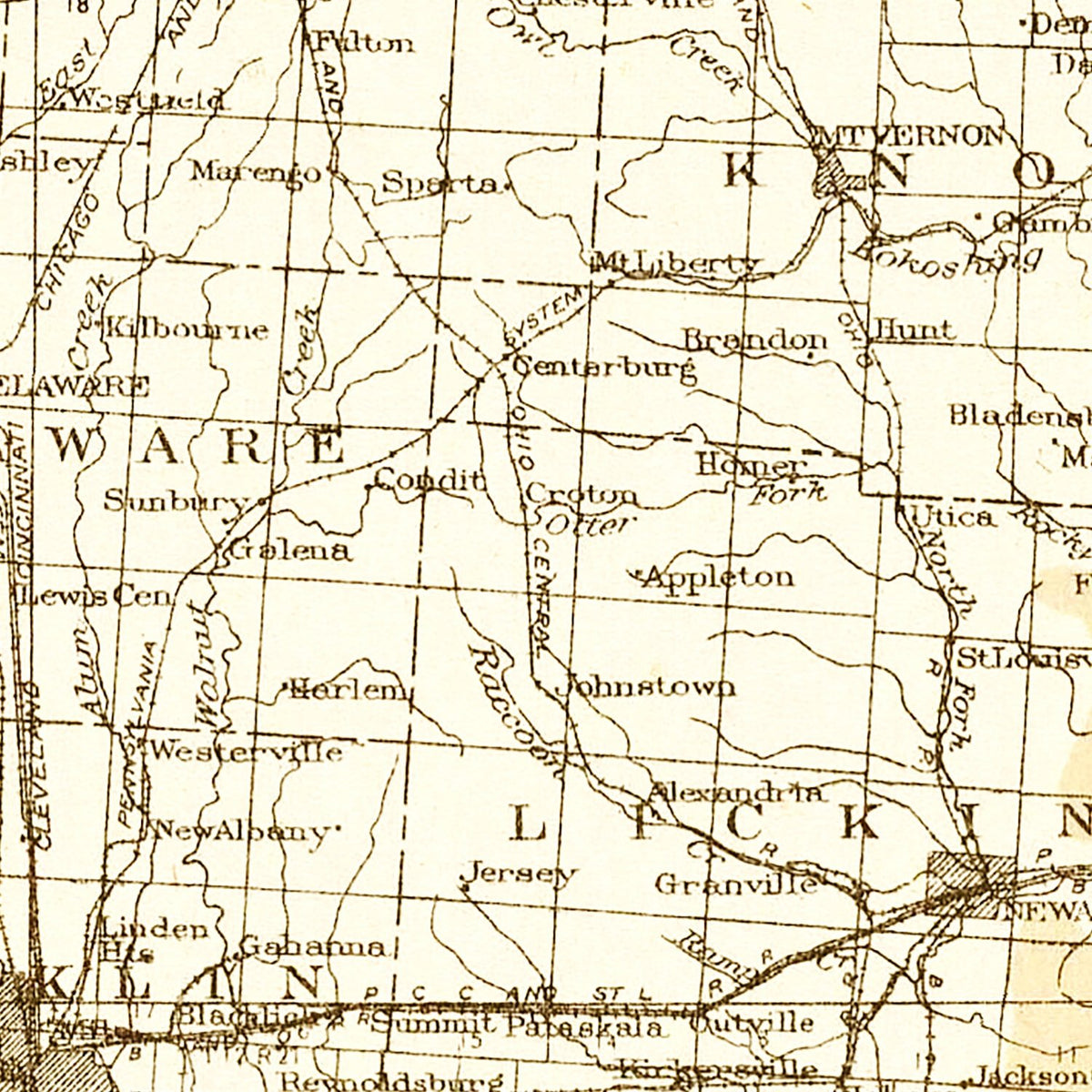 Restored historic details from the 1919 state map of County, Tennessee