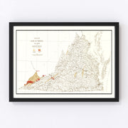 Virginia Coal Fields Vintage Map 1919