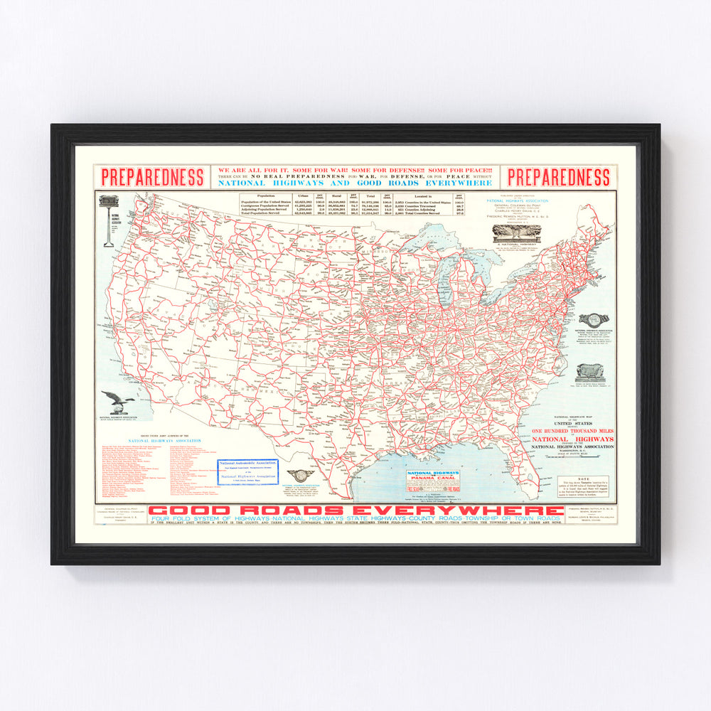 United States Vintage Map 1915