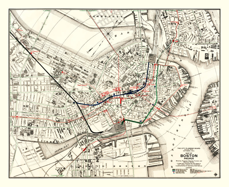 Size comparison using Vintage Map of Boston, Massachusetts 1914