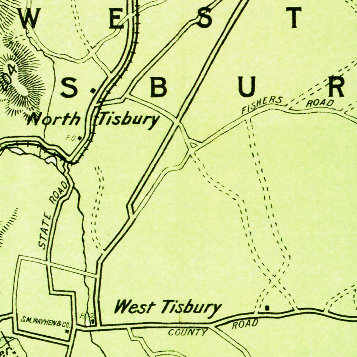 Restored historic details from the 1913 island map of Dukes County, Massachusetts