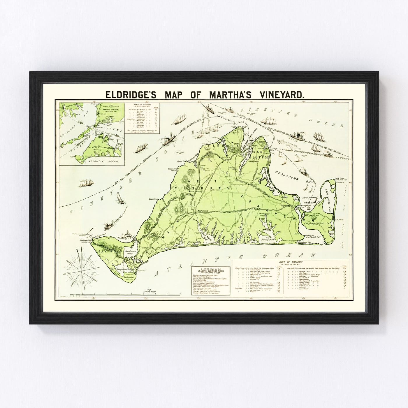 Martha's Vineyard Vintage Map 1913