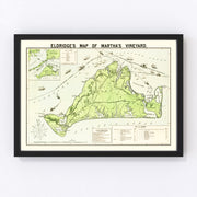 Martha's Vineyard Vintage Map 1913