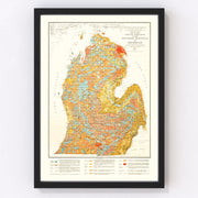 Michigan Vintage Map 1911