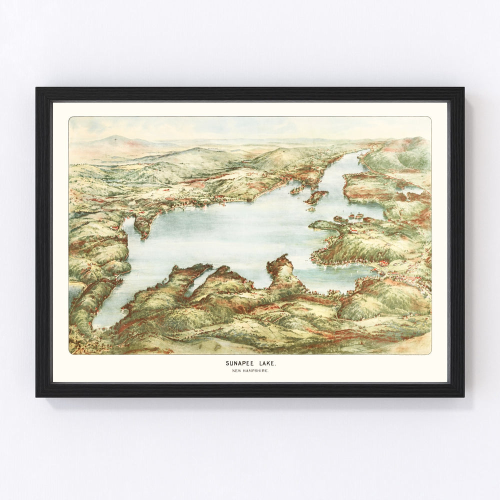 Sunapee Lake Vintage Map 1905