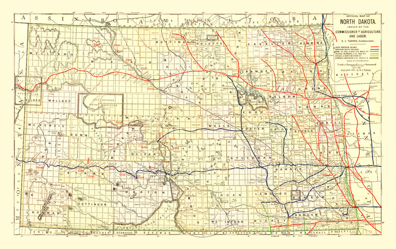 Size comparison using Vintage Map of North Dakota 1901
