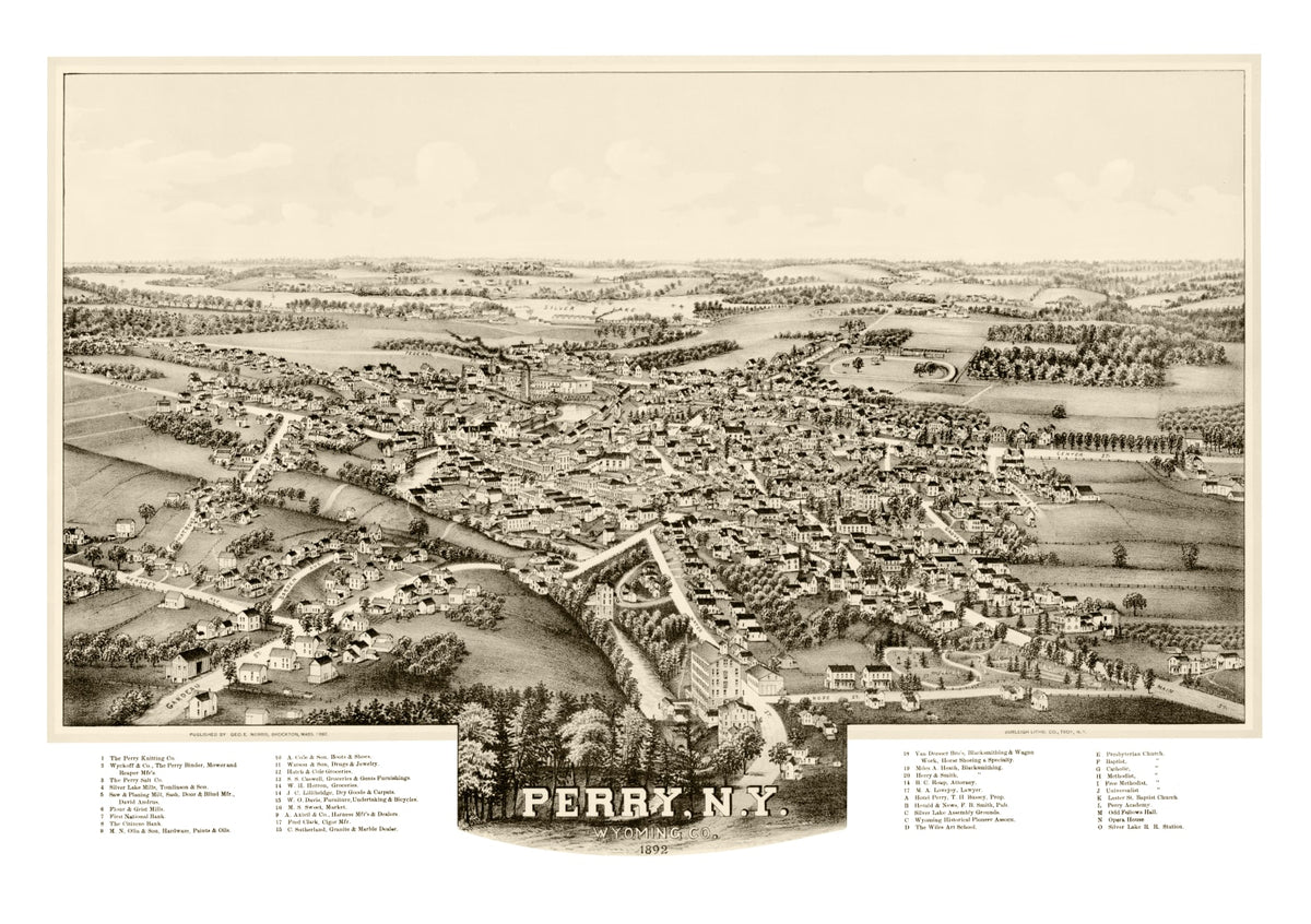 Preview of Vintage Map of Perry, New York 1892