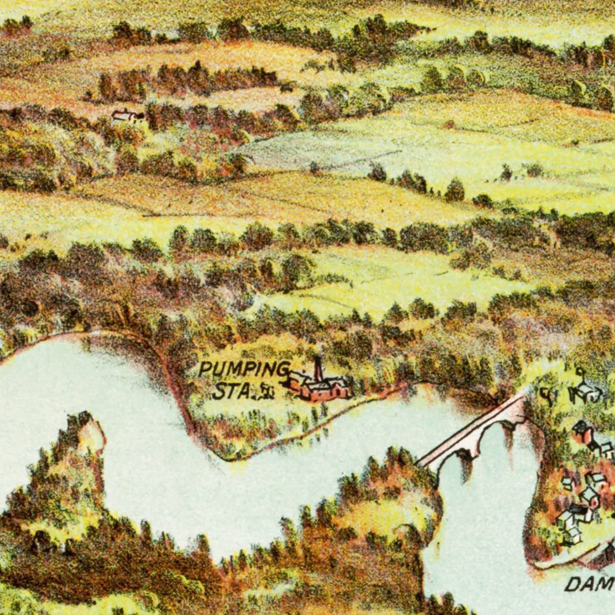 Restored historic details from the 1900 body of water map of Boston, Massachusetts