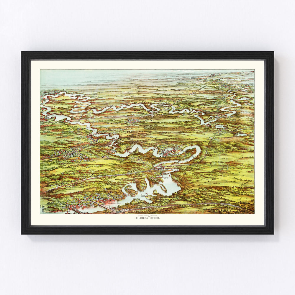 Charles River Vintage Map 1900