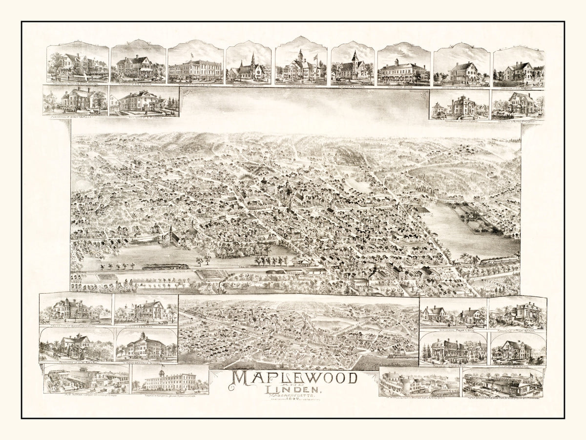 Preview of Vintage Map of Maplewood & Linden, MA 1879