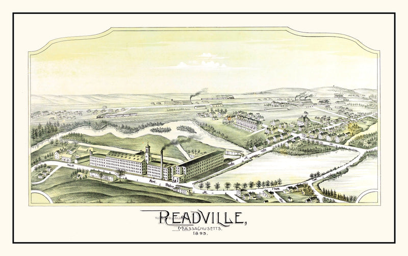 Size comparison using Vintage Map of Readville, Massachusetts 1893