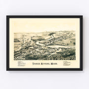 Three Rivers Vintage Map 1893