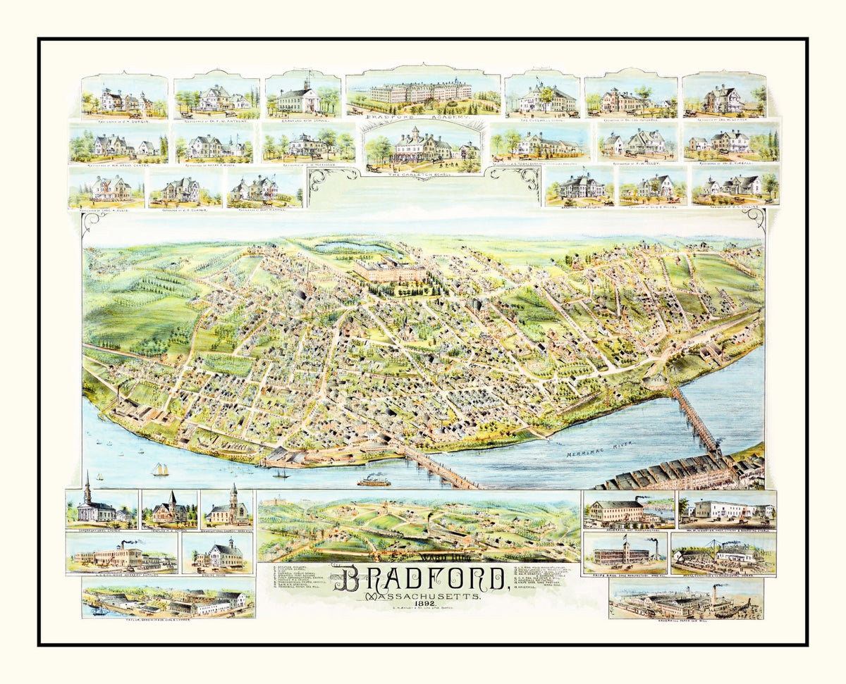 Preview of Vintage Map of Bradford, Massachusetts 1892