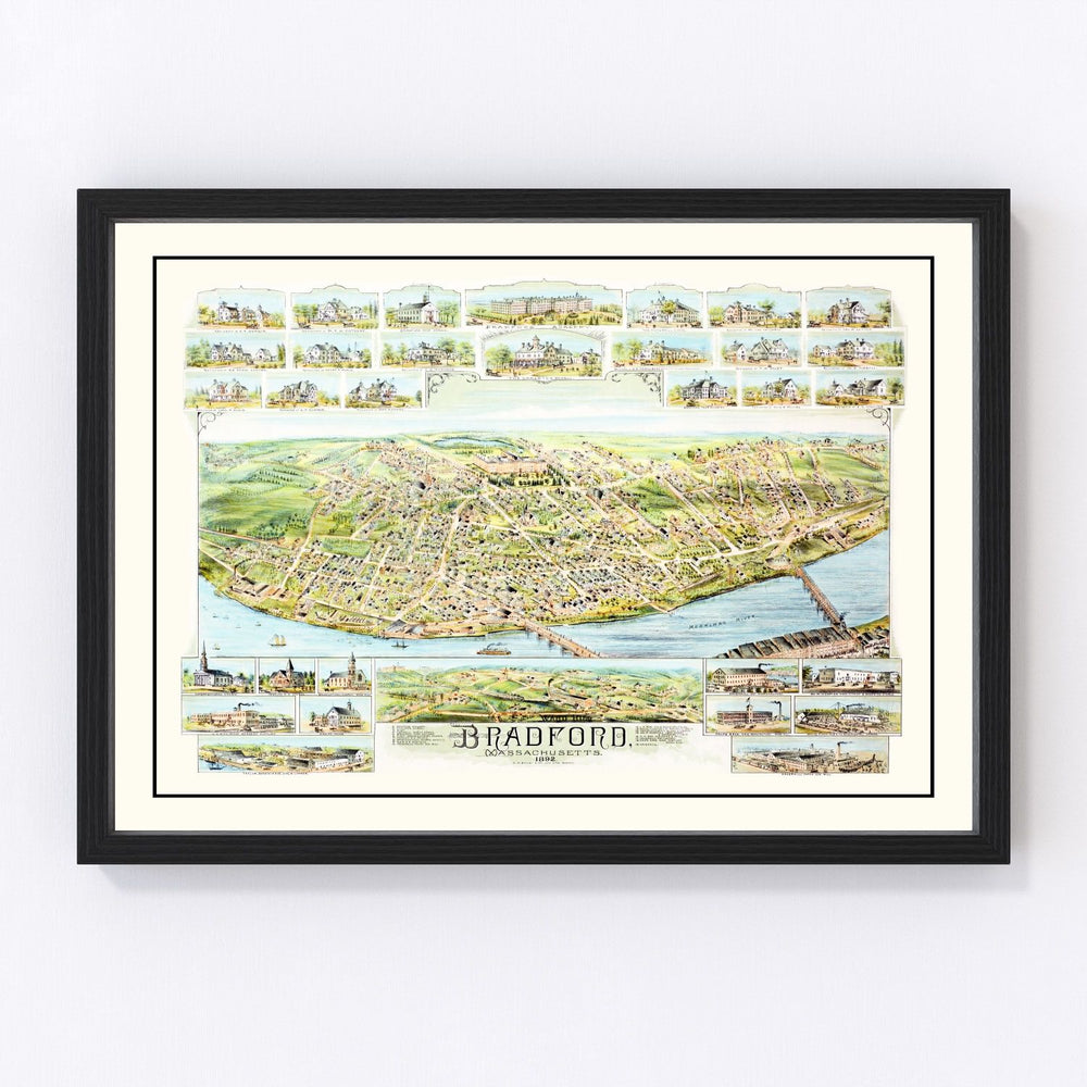 Bradford Vintage Map 1892