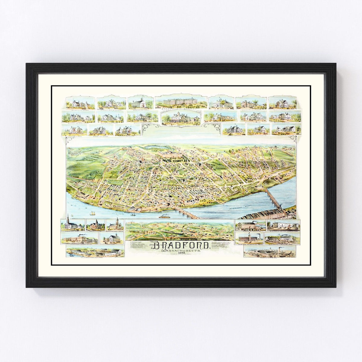 Bradford Vintage Map 1892