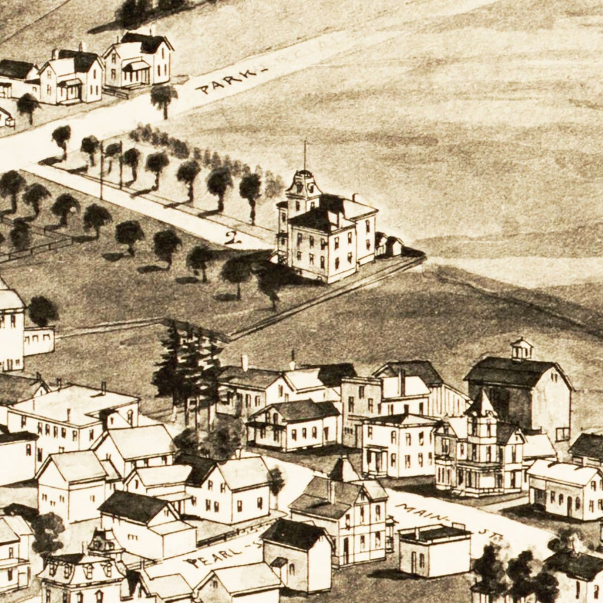 Restored historic details from the 1892 city map of Enosburg Falls, Vermont