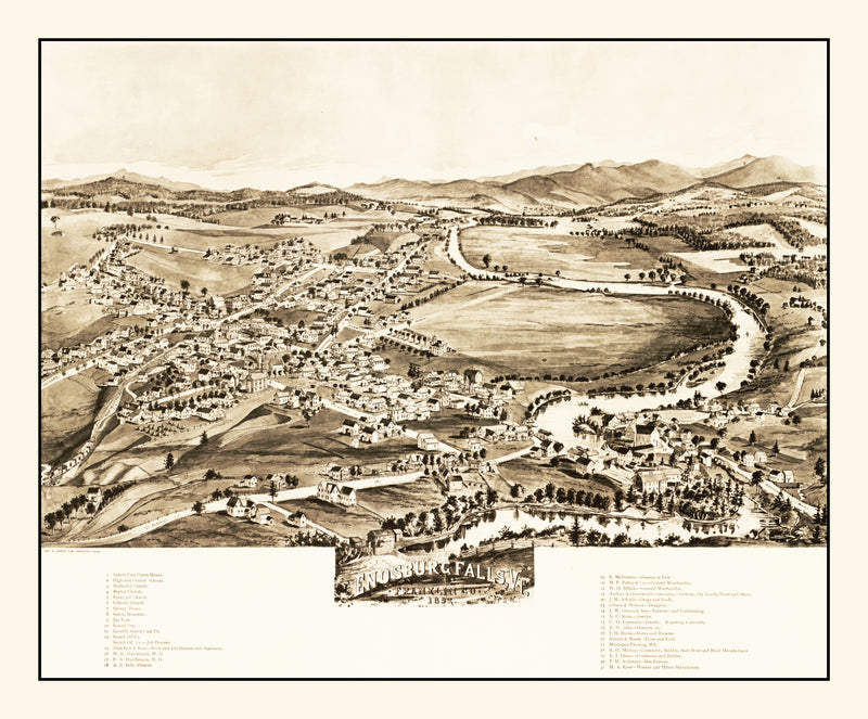 Size comparison using Vintage Map of Enosburg Falls, Vermont 1892
