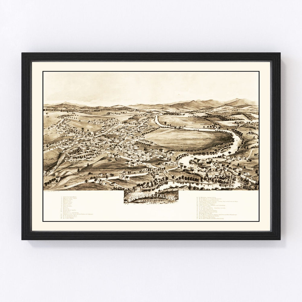 Enosburg Falls Vintage Map 1892