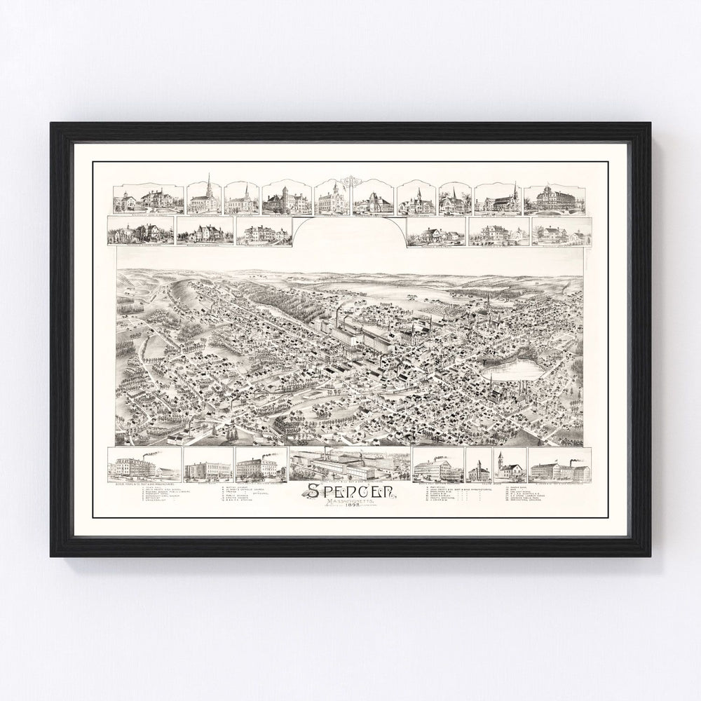 Spencer Vintage Map 1892